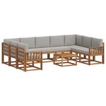 vidaXL Ensemble de canapés d'extérieur 10 pc Gris Naturel et Clair