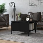 vidaXL Table basse noir 55x55x36 5 cm bois d'ingénierie