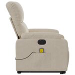 vidaXL Fauteuil inclinable de massage électrique beige microfibres