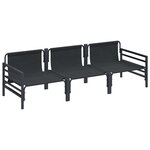 vidaXL Ensemble de canapé de jardin 3 Pièces Anthracite Acier