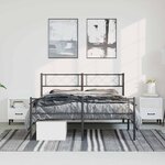 vidaXL Cadre de lit métal sans matelas avec pied de lit noir 135x190cm