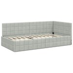 vidaXL Cadre de lit d'angle avec matelas 2 Pièces Gris clair Velours