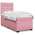 vidaXL Sommier à lattes de lit avec matelas Rose 90x200 cm Velours