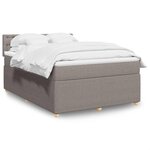 vidaXL Sommier à lattes de lit avec matelas Taupe 140x190 cm Tissu