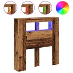 vidaXL Tête de lit à LED vieux bois 100x18 5x103 5cm bois d'ingénierie