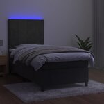 vidaXL Sommier à lattes de lit et matelas et LED Gris foncé 80x200 cm