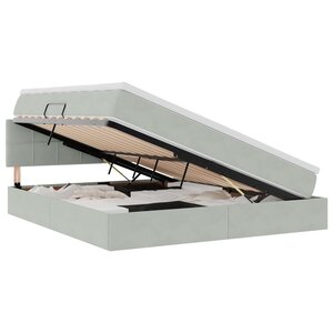 vidaXL Lit de rangement LED avec matelas Gris clair 180 x 200 cm