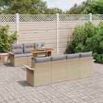vidaXL Ensemble de canapé de jardin 8 Pièces beige et gris clair