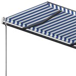 vidaXL Auvent manuel rétractable sur pied 300x250 cm Bleu/Blanc
