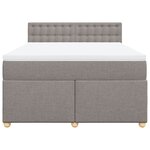 vidaXL Sommier à lattes de lit avec matelas Taupe 160x200 cm Tissu