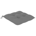 vidaXL Chaise à bascule avec coussin gris Bois de teck solide