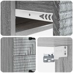 vidaXL Cabinet de chevet mural Sonoma gris 34 5 x 33 x 40 cm