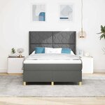 vidaXL Lit à ressorts avec matelas Gris 140 x 200 cm tissu