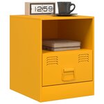 vidaXL Table de chevet jaune moutarde 34 5x39x44 cm acier