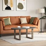 vidaXL Pieds de table basse en U  2 pièces  acier naturel  50 x (42-43) cm