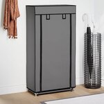 vidaXL Armoire à chaussures avec housse Gris 58x28x106 cm Tissu