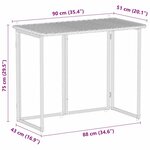 VidaXL Table de jardin pliante gris clair 90 x 51 x 75 cm polyrotin