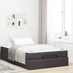 vidaXL Cadre de lit avec matelas Marron foncé 120 x 190 cm tissu