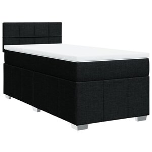 vidaXL Sommier à lattes de lit avec matelas Noir 90x190 cm Tissu