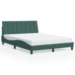 vidaXL Cadre de lit avec LED sans matelas vert foncé 120x200cm velours