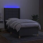 vidaXL Sommier à lattes de lit matelas LED Gris foncé 80x200cm Tissu