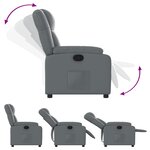 vidaXL Fauteuil inclinable Gris Similicuir