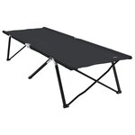 vidaXL Lit de camping pliant 2 Pièces Noir 206 x 76 x 74 cm Tissu Oxford