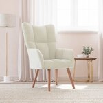 vidaXL Chaise de relaxation Blanc crème Velours