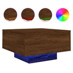 vidaXL Table basse avec lumières LED chêne marron 55x55x31 cm