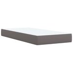vidaXL Sommier à lattes de lit avec matelas Gris 90x200 cm Similicuir