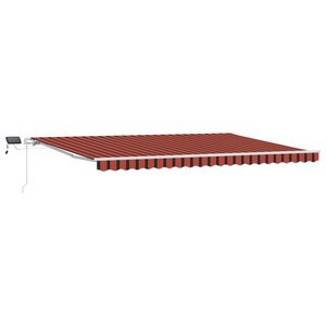 vidaXL Auvent Rétractable orange et marron 500 × 350 cm Tissu et acier