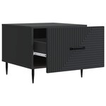 vidaXL Table basse avec tiroir Noir 49 x 50 x 40 cm Bois d'ingénierie