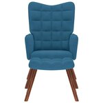 vidaXL Chaise de relaxation avec tabouret Bleu Velours