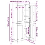 vidaXL Haut Armoire 2 Pièces Chêne noir Bois d'ingénierie