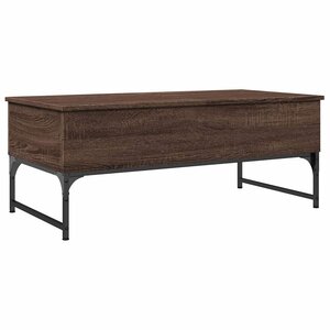 vidaXL Table basse chêne marron 100x50x40cm bois d'ingénierie et métal