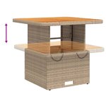 vidaXL Ensemble à manger de jardin et coussins 3 Pièces Beige poly rotin