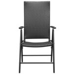 vidaXL Ensemble à manger de jardin 7 Pièces noir