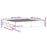 vidaXL Cadre de lit sans matelas gris béton 200x200 cm bois ingénierie