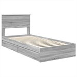 vidaXL Lit de Rangement Gris Sonoma 90 x 190 cm Bois d'ingénierie