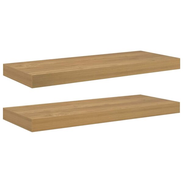 vidaXL Étagère Murale 2 Pièces Marron 50 x 23 x 4 cm Bois d'ingénierie