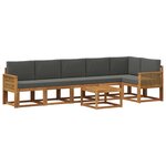 vidaXL Ensemble de canapés d'extérieur 7 Pièces Naturel et Anthracite