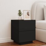 vidaXL Armoire de chevet avec lumières LED noir bois d'ingénierie