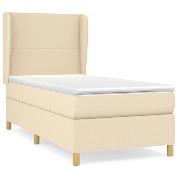 vidaXL Sommier à lattes de lit avec matelas Crème 80x200 cm Tissu