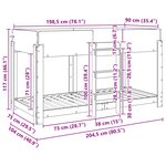 vidaXL Lit Superposé pour Enfants Chêne Sonoma 100 x 200 cm