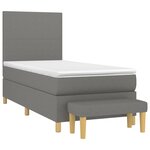 vidaXL Sommier à lattes de lit et matelas Gris foncé 90x190 cm Tissu