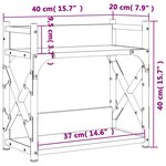 vidaXL Support d'imprimante à 2 niveaux chêne sonoma 40x20x40 cm
