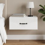 vidaXL Cabinet de chevet mural avec tiroir Blanc 49 x 34 5 x 20 cm