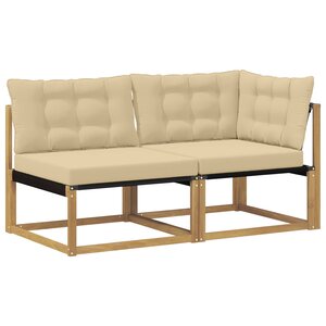 vidaXL Ensemble de canapés d'extérieur Bois d'Acacia Massif Blanc