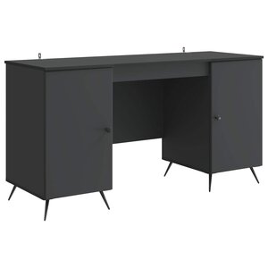 vidaXL Bureau avec étagère Noir 142 5 x 50 x 75 cm Bois d'ingénierie