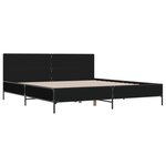 vidaXL Cadre de lit noir 200x200 cm bois d'ingénierie et métal